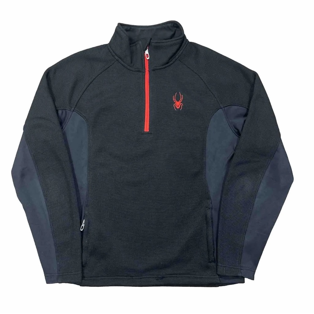 Spyder Outbound 1/4 Zip Core Pullover Sweater Jacket Black Red Men’s Sz Medium